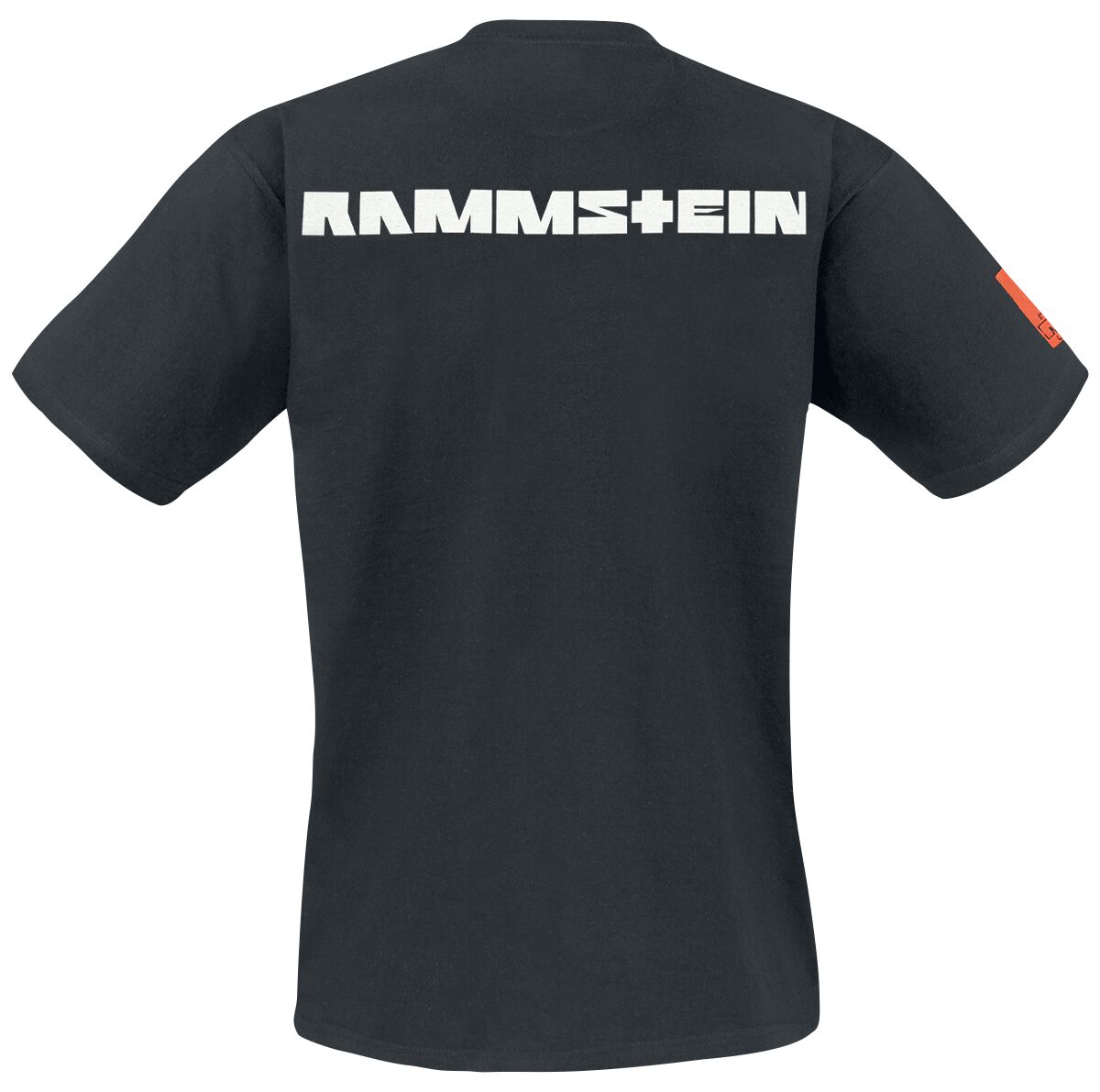 Rammstein T-shirt Lava-logo, zwart, officieel bandmerchandise fanshirt met borst- en rugprint, zwart, 3XL