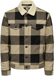 ONSLOUIS chequered trucker fleece, ONLY and SONS, Between-seasons Jacket