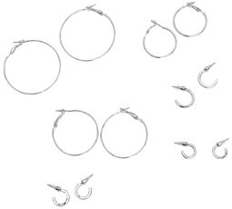 Six-pack of basic hoop earrings