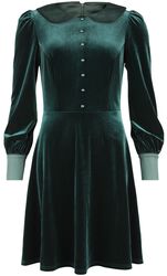 Satin Collar Velvet Dress, Voodoo Vixen, Medium-length dress