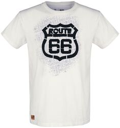 Rock Rebel X Route 66 - White T-Shirt with Flock Print