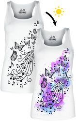 Tank top with butterflies and musical notes, Full Volume by EMP, Top