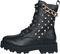 Lace-up boots with chain and rivets