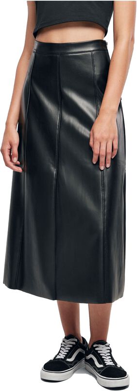 Ladies’ faux-leather midi skirt