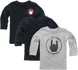 Kids’ set of three grey/black long-sleeved shirts, EMP Stage Collection, Longsleeve