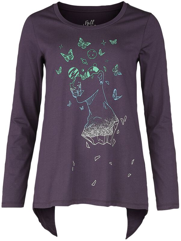 Long-sleeved shirt with galaxy butterfly print