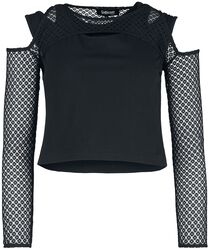 Long-sleeved top with double-layer mesh