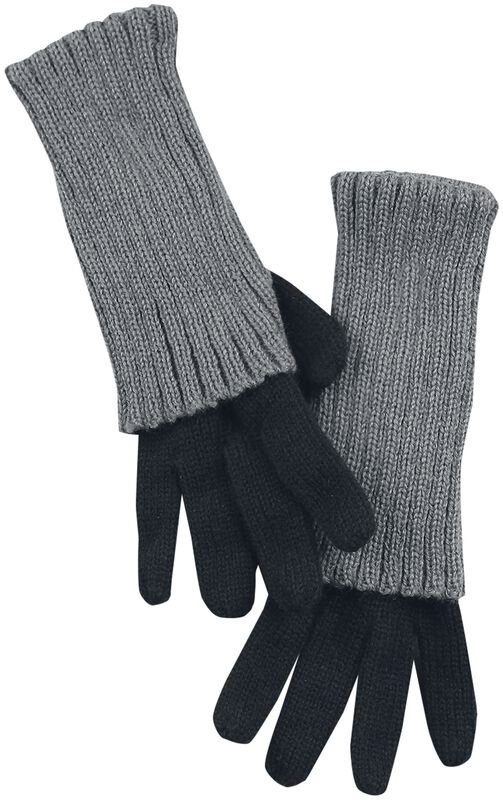 Knitted Gloves with Turn-Up and Thumb Hole