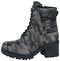 Lace-Up Boots with Camouflage Print