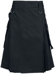Black Kilt with Side Pockets and Back Pleats