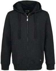 Melange Hoodie Jacket, Black Premium by EMP, Hooded zip
