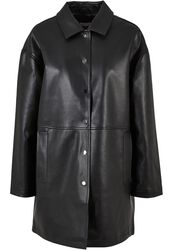 Ladies’ faux-leather coat, Urban Classics, Imitation Leather Coat
