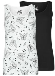 Double Pack Tops with butterflies and musical notes, Full Volume by EMP, Top