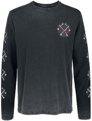 Black Long-Sleeve Shirt with Print